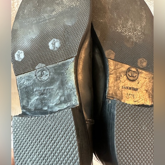 Classic Vintage CHANEL Tall Black and Brown Leather Riding Boots. Size 36.5 - Picture 14 of 15